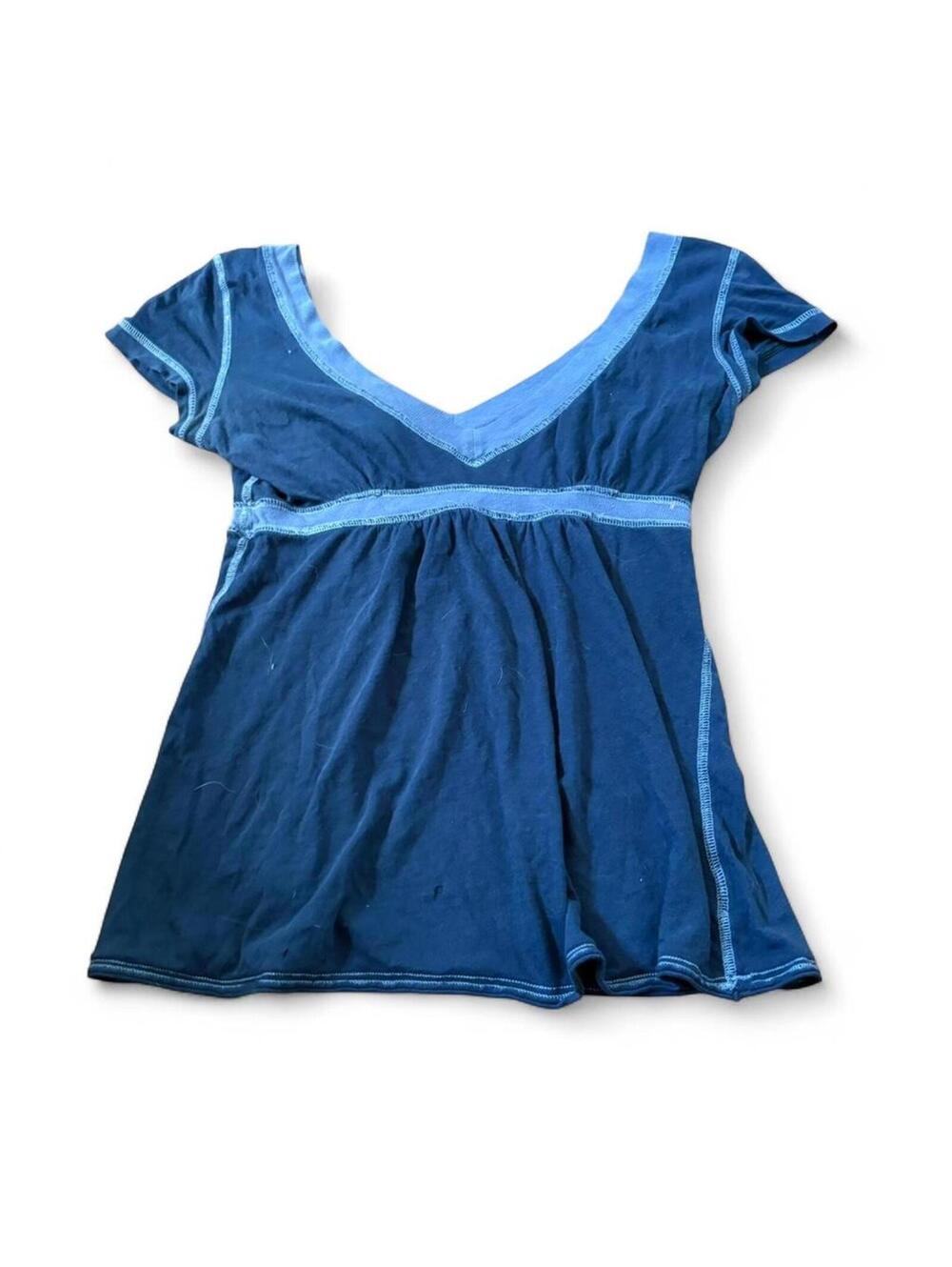 Y2K Abercrombie & Fitch blue babydoll top